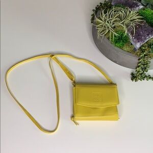 Vintage genuine sunflower leather yellow wallet crossbody bag